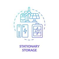 Stationary storage blue gradient concept icon. High density energy source. Power battery supply. Round shape line illustration. Abstract idea. Graphic design. Easy to use in brochure, booklet vector