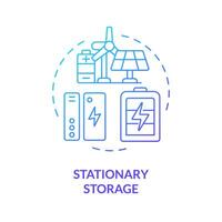 Stationary storage blue gradient concept icon. High density energy source. Power battery supply. Round shape line illustration. Abstract idea. Graphic design. Easy to use in brochure, booklet vector