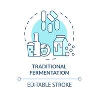 Traditional fermentation soft blue concept icon. Food production industry. Genetic modification. Round shape line illustration. Abstract idea. Graphic design. Easy to use in article, blog post vector