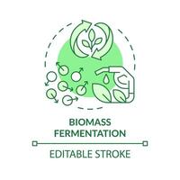 biomasa fermentación verde concepto icono. biotecnológico proceso, alternativa proteinas redondo forma línea ilustración. resumen idea. gráfico diseño. fácil a utilizar en artículo, Blog enviar vector