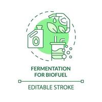 fermentación para biocombustible verde concepto icono. bioetanol producción. orgánico materiales refinamiento. redondo forma línea ilustración. resumen idea. gráfico diseño. fácil a utilizar en artículo, Blog enviar vector