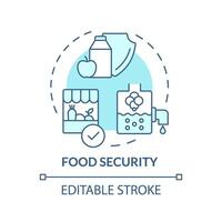 comida seguridad suave azul concepto icono. industria estándares lactosa gratis, lechería productos redondo forma línea ilustración. resumen idea. gráfico diseño. fácil a utilizar en artículo, Blog enviar vector