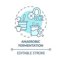 Anaerobic fermentation soft blue concept icon. Cultivation technology, metabolic processes. Round shape line illustration. Abstract idea. Graphic design. Easy to use in article, blog post vector