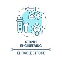 Strain engineering soft blue concept icon. Hybrid agriculture. Seed modification, bioengineering. Round shape line illustration. Abstract idea. Graphic design. Easy to use in article, blog post vector