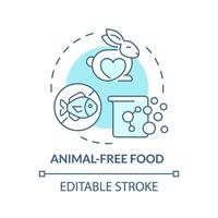 Animal-free food soft blue concept icon. Alternative proteins, vegetarian products. Dietary restrictions. Round shape line illustration. Abstract idea. Graphic design. Easy to use in blog post vector