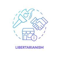 Libertarianism ideology blue gradient concept icon. Individual freedom rights, autonomy. Economic prosperity, free market. Round shape line illustration. Abstract idea. Graphic design. Easy to use vector