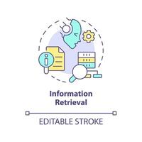 información recuperación multi color concepto icono. ai datos transformando etl proceso, modelo analizando redondo forma línea ilustración. resumen idea. gráfico diseño. fácil a utilizar en infografía vector