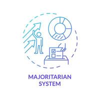 Majoritarian system blue gradient concept icon. Politician majority, voting electoral system. Election candidate selection. Round shape line illustration. Abstract idea. Graphic design. Easy to use vector