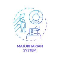 mayoritario sistema azul degradado concepto icono. político mayoría, votación electoral sistema. elección candidato selección. redondo forma línea ilustración. resumen idea. gráfico diseño. fácil a utilizar vector