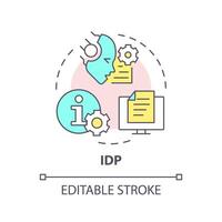 IDP ai multi color concept icon. Intelligent document processing. Data management. Round shape line illustration. Abstract idea. Graphic design. Easy to use in infographic, presentation vector