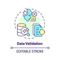 Data validation multi color concept icon. Information processing, digital workflow. Round shape line illustration. Abstract idea. Graphic design. Easy to use in infographic, presentation vector