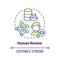 humano revisión multi color concepto icono. supervisado ai aprendiendo. profundo aprendizaje tecnicas redondo forma línea ilustración. resumen idea. gráfico diseño. fácil a utilizar en infografía, presentación vector