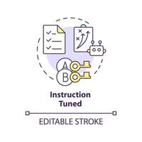 instrucción afinado multi color concepto icono. ai profundo aprendizaje algoritmos multa Afinación. redondo forma línea ilustración. resumen idea. gráfico diseño. fácil a utilizar en infografía, presentación vector