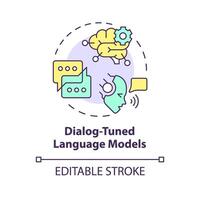 Dialog-tuned language models multi color concept icon. Intent management. Sentiment analysis. Round shape line illustration. Abstract idea. Graphic design. Easy to use in infographic, presentation vector