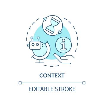 Context soft blue concept icon. Key element of prompt. Background and specific information. Asking chatbot. Round shape line illustration. Abstract idea. Graphic design. Easy to use in article vector