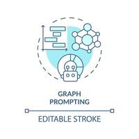 Graph prompting soft blue concept icon. Prompt engineering technique. Visual information. Explanation of topic. Round shape line illustration. Abstract idea. Graphic design. Easy to use in article vector