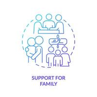 Support for family blue gradient concept icon. Mental help, assistance. Round shape line illustration. Abstract idea. Graphic design. Easy to use in infographic, presentation, brochure, booklet vector