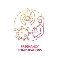 Pregnancy complications red gradient concept icon. Fetal health, gynecology. Round shape line illustration. Abstract idea. Graphic design. Easy to use in infographic, presentation, brochure, booklet vector
