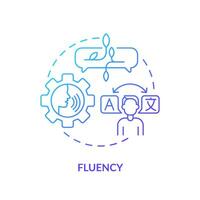 Fluency, language proficiency blue gradient concept icon. Linguistic skills. Round shape line illustration. Abstract idea. Graphic design. Easy to use in infographic, presentation, brochure, booklet vector