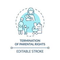 Parental rights termination soft blue concept icon. Ending of child custody. Legal document. Kid protection. Round shape line illustration. Abstract idea. Graphic design. Easy to use vector