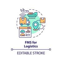 FMS for logistics multi color concept icon. Shipping logistics, transportation management. Round shape line illustration. Abstract idea. Graphic design. Easy to use in infographic, presentation vector