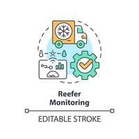 Reefer monitoring multi color concept icon. Fleet cars management. Industry regulation standards. Round shape line illustration. Abstract idea. Graphic design. Easy to use in infographic, presentation vector