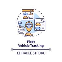 Fleet vehicle tracking multi color concept icon. Reefer monitoring, route planning. Round shape line illustration. Abstract idea. Graphic design. Easy to use in infographic, presentation vector