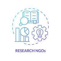 Research NGOs blue gradient concept icon. Non governmental organization. Conduct research. Evidence based solution. Round shape line illustration. Abstract idea. Graphic design. Easy to use in article vector