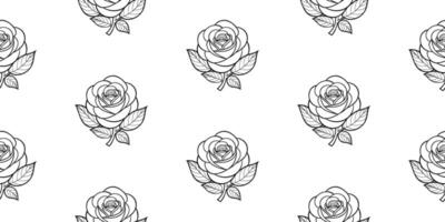 Seamless pattern with black and white roses. Seamless pattern with flowers. Vector illustration.