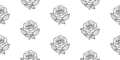 Seamless pattern with black and white roses. Seamless pattern with flowers. Vector illustration.