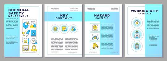 Chemical hazard assessment brochure template. Leaflet design with linear icons. Editable 4 vector layouts for presentation, annual reports