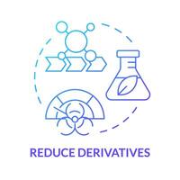 Reduce derivatives blue gradient concept icon. Chemical waste reduction. Sustainable chemistry. Round shape line illustration. Abstract idea. Graphic design. Easy to use presentation, article vector