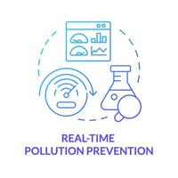 Realtime pollution prevention blue gradient concept icon. Waste creation, environmental impact. Round shape line illustration. Abstract idea. Graphic design. Easy to use presentation, article vector