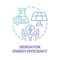 diseño para energía eficiencia azul degradado concepto icono. químico síntesis, sintético reacción. redondo forma línea ilustración. resumen idea. gráfico diseño. fácil a utilizar presentación, artículo vector