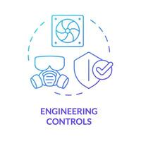 Engineering controls blue gradient concept icon. Personal protective equipment. Ventilation systems. Round shape line illustration. Abstract idea. Graphic design. Easy to use presentation, article vector