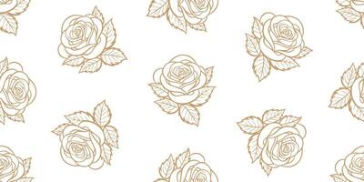 Seamless pattern with flowers. Seamless pattern with hand drawn roses. Vector illustration. Design for banner, poster or print.