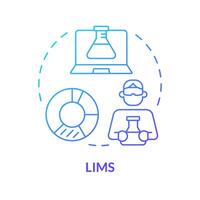 LIMS blue gradient concept icon. Laboratory information management, sample tracking. Personal protection. Round shape line illustration. Abstract idea. Graphic design. Easy to use presentation vector