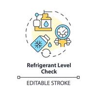 Refrigerant level check multi color concept icon. Air conditioning. Heating and cooling system. Round shape line illustration. Abstract idea. Graphic design. Easy to use in promotional material vector
