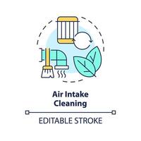 Air intake cleaning multi color concept icon. Dust and debris removal. Air purification. Round shape line illustration. Abstract idea. Graphic design. Easy to use in promotional material vector