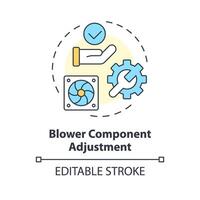 Blower component adjustment multi color concept icon. Air circulation. System maintenance. Round shape line illustration. Abstract idea. Graphic design. Easy to use in promotional material vector