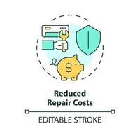 Reduced repair costs multi color concept icon. Cost effective service. HVAC maintenance. Round shape line illustration. Abstract idea. Graphic design. Easy to use in promotional material vector