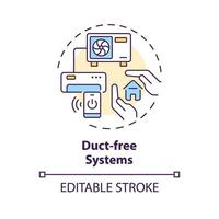 Duct free system multi color concept icon. Ductless mini-split systems. HVAC type. Round shape line illustration. Abstract idea. Graphic design. Easy to use in promotional material vector