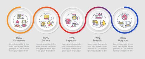 Basic HVAC Services and Improvements loop infographic template. Data visualization with 5 steps. Editable timeline info chart. Workflow layout with line icons vector