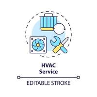 HVAC service multi color concept icon. Heating, ventilation maintenance. Air filter repair. Round shape line illustration. Abstract idea. Graphic design. Easy to use in promotional material vector