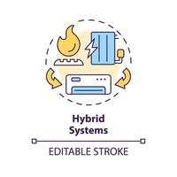 Hybrid systems multi color concept icon. Dual fuel system. Type of HVAC. Heating solution. Round shape line illustration. Abstract idea. Graphic design. Easy to use in promotional material vector