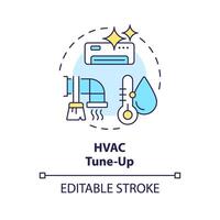 HVAC tune-up multi color concept icon. Preventive maintenance. Air duct diagnostics and cleaning. Round shape line illustration. Abstract idea. Graphic design. Easy to use in promotional material vector