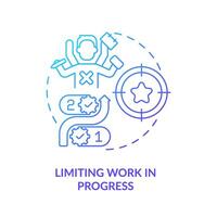 Limiting work in progress blue gradient concept icon. Workflow managing. Round shape line illustration. Abstract idea. Graphic design. Easy to use in infographic, promotional material, article vector