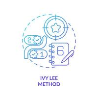 Ivy Lee method blue gradient concept icon. Time management. Round shape line illustration. Abstract idea. Graphic design. Easy to use in infographic, promotional material, article, blog post vector