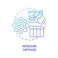 MoSCoW method blue gradient concept icon. Task organization. Round shape line illustration. Abstract idea. Graphic design. Easy to use in infographic, promotional material, article, blog post vector