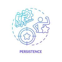 Persistence blue gradient concept icon. Goal achieving. Teamwork organization. Round shape line illustration. Abstract idea. Graphic design. Easy to use in infographic, promotional material, article vector